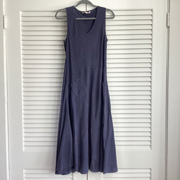 Luna Luz Fit & Flare Maxi 100% Linen Dress Size S Flowy - Picture 10 of 16